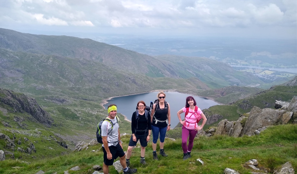 Visitors on a guided walk with South Lakes Adventures in the Lake District, Cumbria