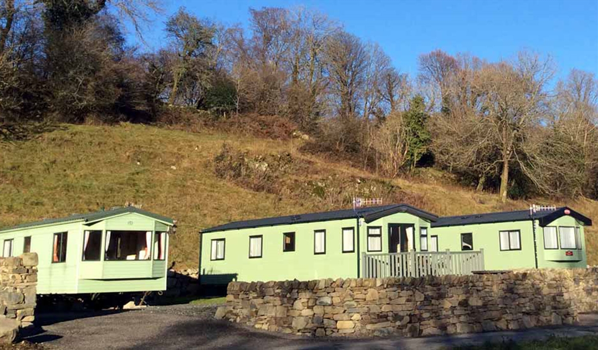 Exterior of the Caravans at Spoon Hall Caravans near Coniston, Lake District