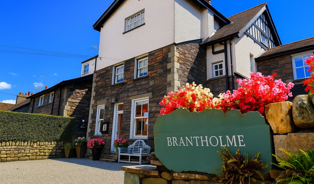 Exterior and Signage at Brantholme B&B in Ambleside, Lake District