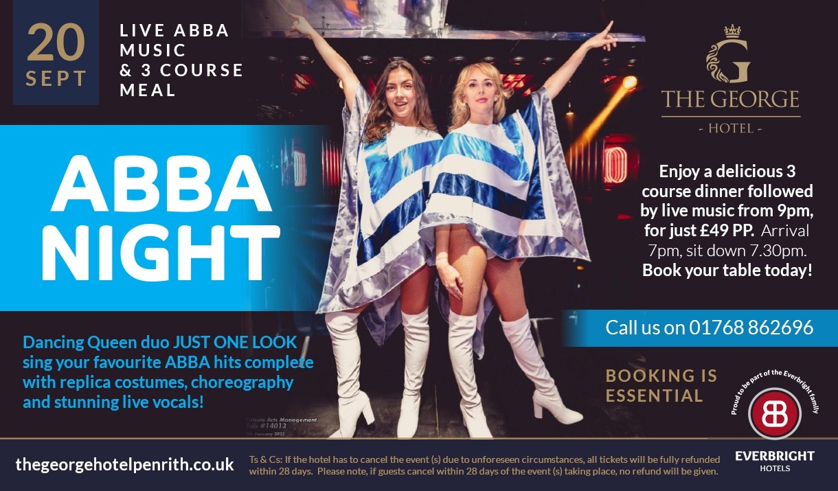 Live ABBA music and 3 course meal