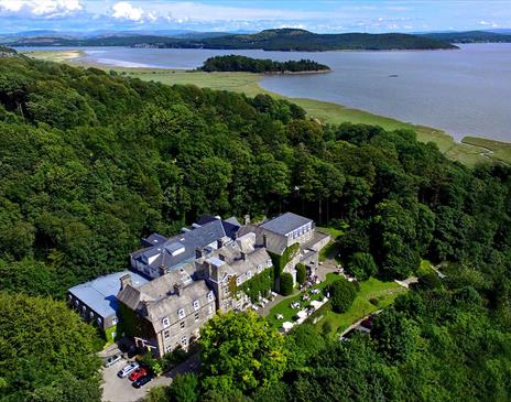 Birds Eye View over the Grange Hotel in Grange-over-Sands, Cumbria