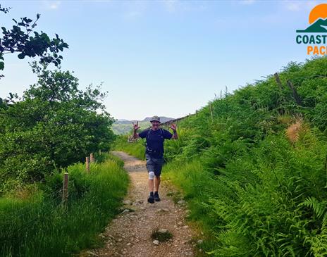 Visitor on a Walking Holiday with Coast to Coast Packhorse in the Lake District, Cumbria