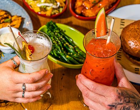 Colourful cocktails and food at BAHA in Bowness-on-Windermere, Lake District