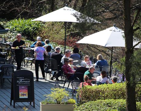 The Terrace Coffee House & Restaurant at Brantwood, Home of John Ruskin in Coniston, Lake District