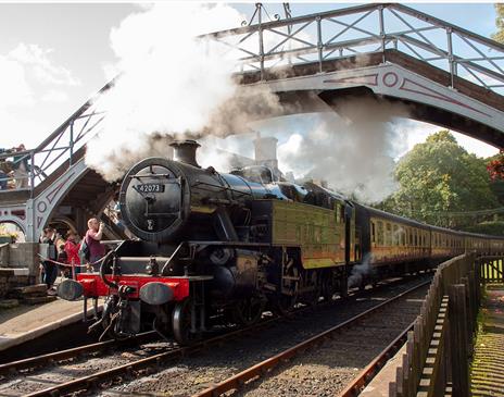 Historic Steam Trains at Lakeside & Haverthwaite Railway in the Lake District, Cumbria