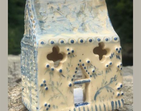 Ceramic Tea Light House from a Workshop with Lydia Crampton at Farfield Mill in Sedbergh, Cumbria