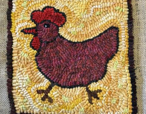 Hen made from a Hooking Workshop at Farfield Mill in Sedbergh, Cumbria