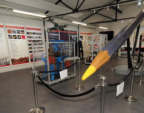 Exhibits at The Pencil Museum in Keswick, Lake District