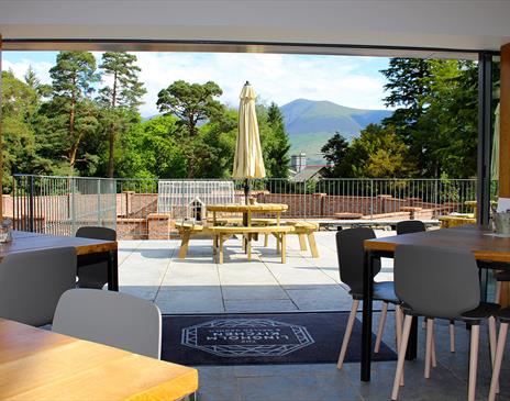 Indoor and Outdoor Seating at The Lingholm Kitchen near Keswick, Lake District