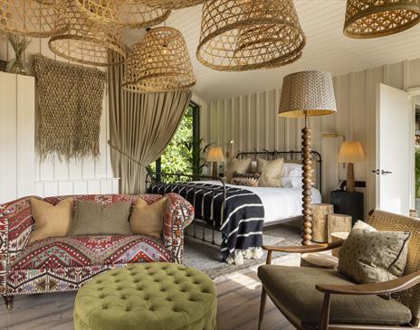 Interior and Bedroom of the Treehouse in the Oak Trees at Another Place, The Lake in Ullswater, Lake District