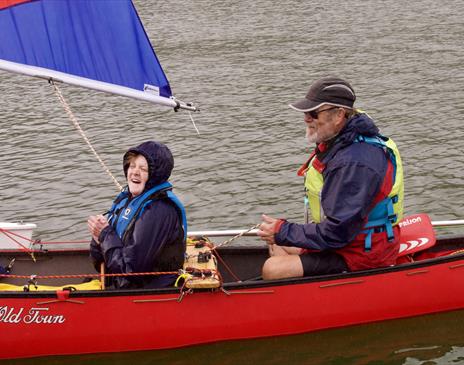 Visitors Canoe Sailing with Anyone Can in the Lake District, Cumbria