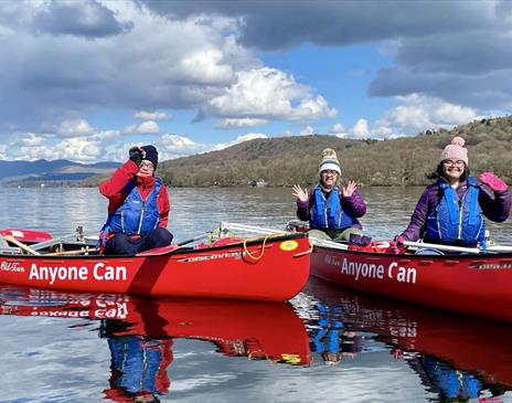 Visitors Canoeing with Anyone Can in the Lake District, Cumbria
