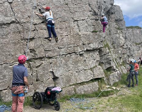 Visitors Rock Climbing with Anyone Can in the Lake District, Cumbria