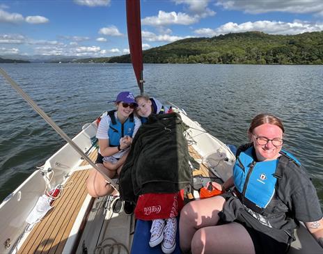 Visitors Sailing with Anyone Can in the Lake District, Cumbria