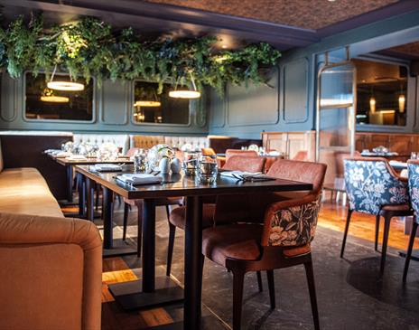 Table and Booth Seating at The Grill at Armathwaite Hall Hotel and Spa in Bassenthwaite, Lake District