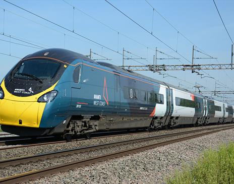 Avanti West Coast Pendolino train on the West Coast mainline in Cumbria