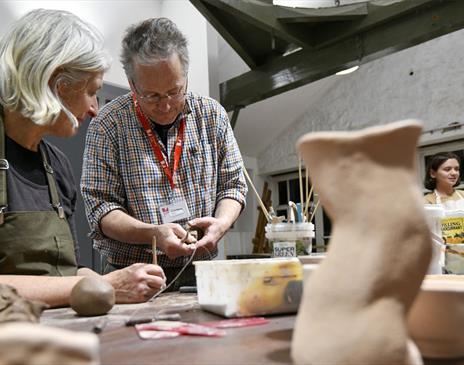 Visitors at the Pottery... Beginners and Improvers Workshops at Brewery Arts in Kendal, Cumbria