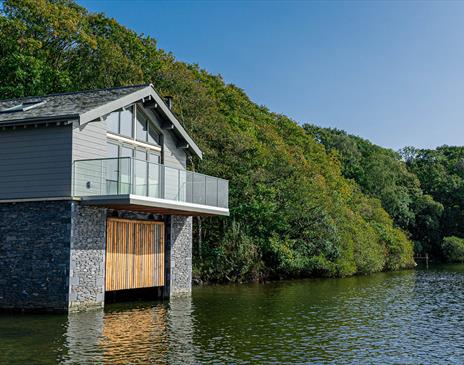 Waterbird Boathouse external view from Lake Windermere at Hill of Oaks