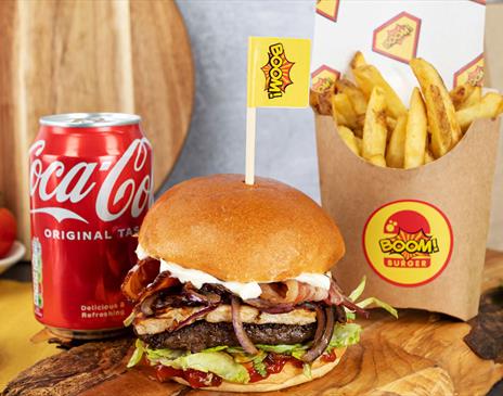 Burger, Fries, and Drink from Boom Foods in Kendal, Cumbria