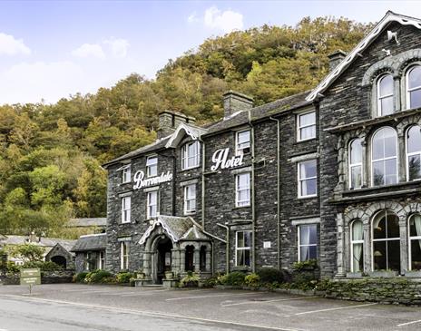 Exterior and Entrance to The Borrowdale Hotel in Borrowdale, Lake District