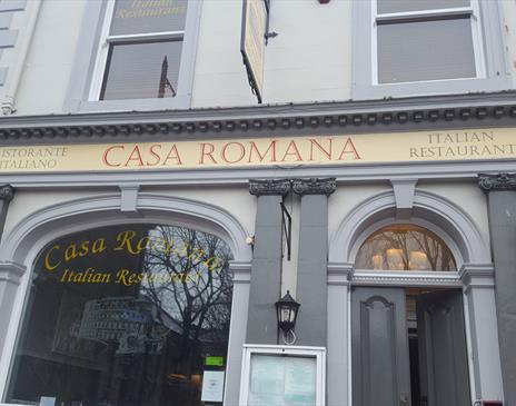 Exterior and Entrance to Casa Romana Italian Restaurant in Carlisle, Cumbria