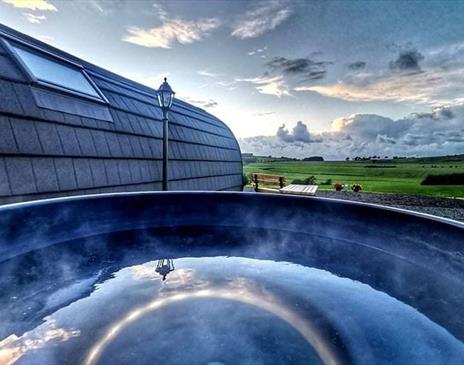 View from Hot Tub at Castle Guards Farm Retreat near Cockermouth, Lake District