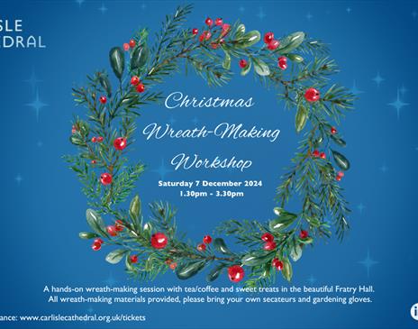 Poster for Christmas Wreath-Making Workshop at Carlisle Cathedral