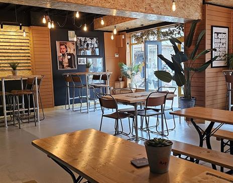 Interior seating and layout at Crooked River Tap in Keswick, Lake District