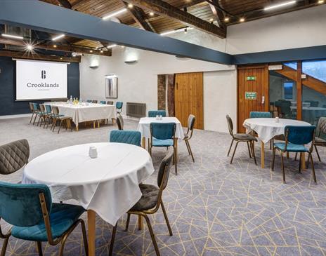 Function Room Set Up for a Conference at Crooklands Hotel in Milnthorpe, Cumbria