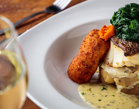 Food at The Restaurant at Crooklands Hotel in Milnthorpe, Cumbria