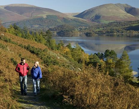 Walkers Enjoying a Lakeside Walk on a Walking Holiday from The Carter Company in the Lake District, Cumbria