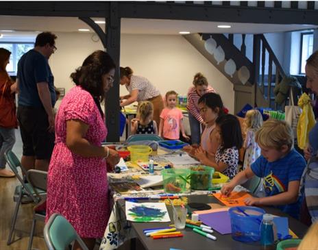 Children at Summer Make and Play at Wordsworth Grasmere in the Lake District, Cumbria