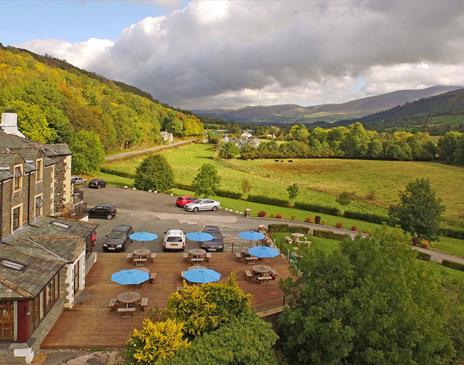 Aerial View of Outdoor Dining at Embleton Spa Hotel