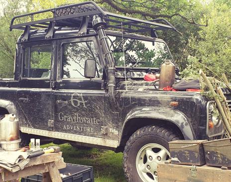 4x4 and Off-Roading at Family Bushcraft with Graythwaite Adventure Near Hawkshead, Lake District