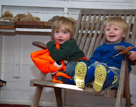 Children at Family fun day at South Walney Nature Reserve near Barrrow-in-Furness, Cumbria