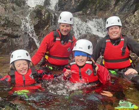 Visitors Ghyll Scrambling with Genuine Adventures in the Lake District, Cumbria
