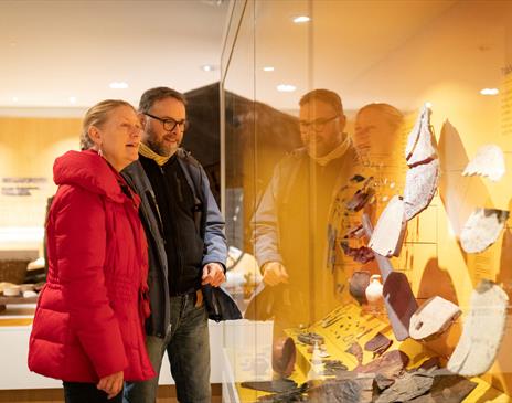 Visitors at the Roman Museum on the Hadrian’s Wall Edge of Empire Tour with Great Guided Tours