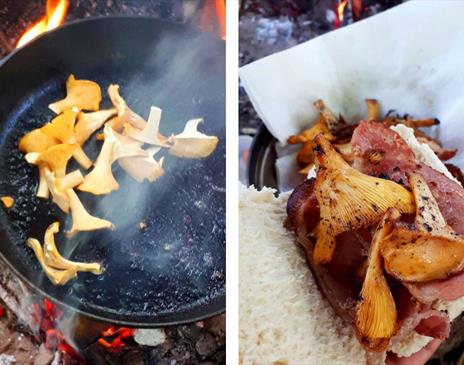 Cooking at Bushcraft Brunch with Green Man Survival in the Lake District, Cumbria