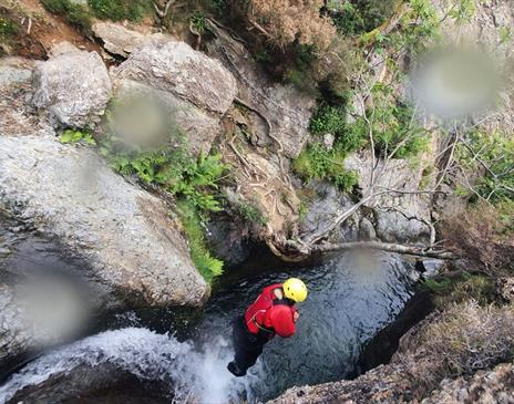 Ghyll Scrambling at Newlands Adventure Centre near Keswick, Lake District