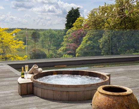 Hot Tub at the Spa Space at Gilpin Hotel near Windermere, Lake District