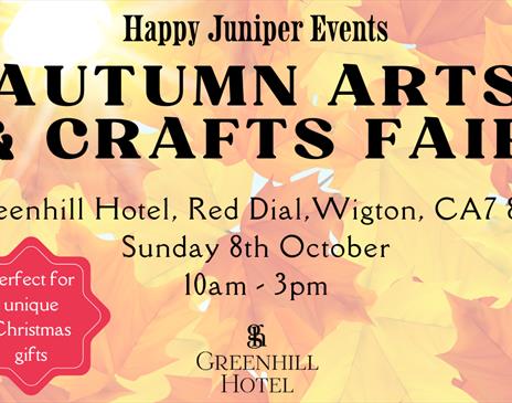 Poster for Autumn Arts and Crafts Fair at Greenhill Hotel in Wigton, Cumbria
