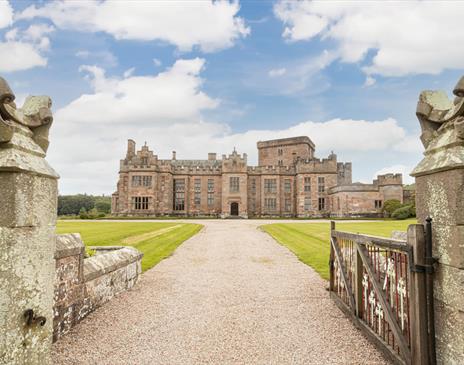 Exterior of Greystoke Castle in Greystoke, Cumbria
