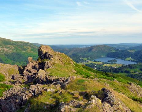 Panoramic Views from Helm Crag (The Lion and The Lamb) in the Lake District, Cumbria