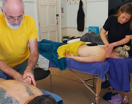 Visitors at a Massage Workshop with Lake District School of Massage in Keswick, Lake District