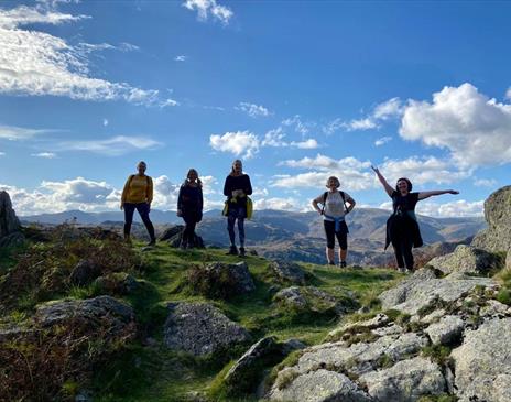 Visitors Enjoying a Walk on a Yoga Retreat with Lake District Yoga in the Lake District, Cumbria