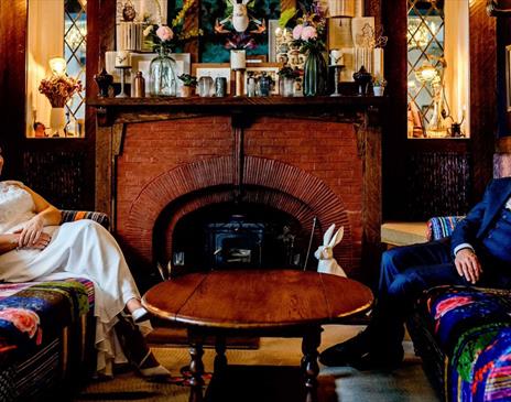 A Couple Celebrating Their Wedding at Lindeth Howe in Bowness-on-Windermere, Lake District