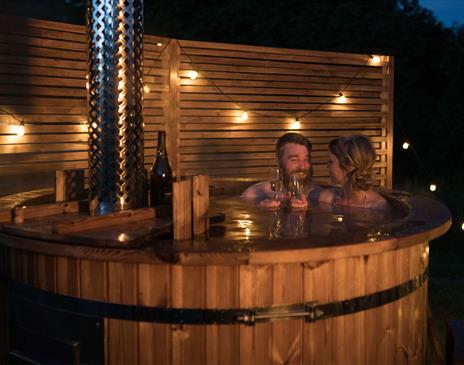 Romantic Scandinavian Hot Tubs at Long Valley Yurts, Witherslack, Lake District