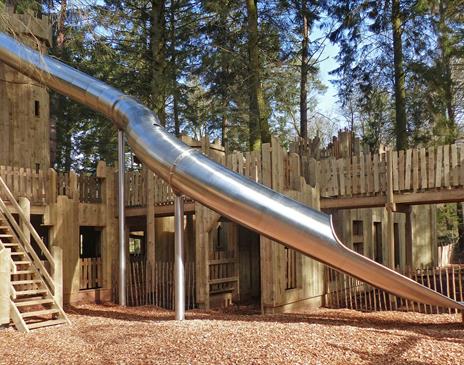 Slide and Lost Castle Adventure Playground at Lowther Castle & Gardens in Lowther, Lake District