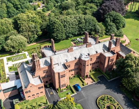Aerial view of Abbey House Hotel & Gardens in Barrow-in-Furness, Cumbria