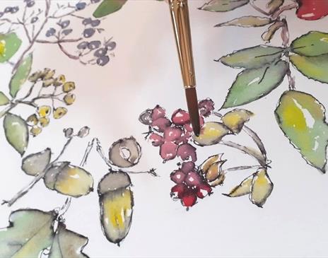 Monday PM's Spring Series in Pen & Wash with Margaret Jarvis at Quirky Workshops at Greystoke Craft Garden & Barns in Greystoke, Cumbria